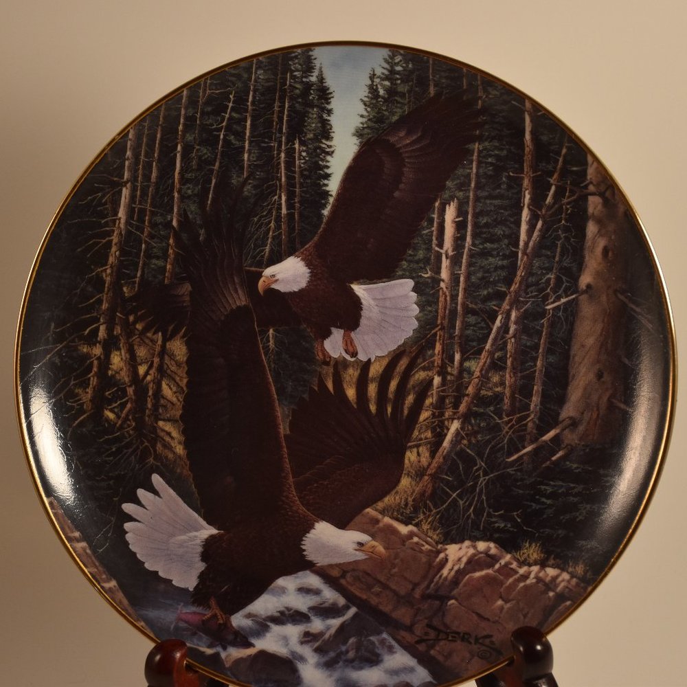 "Birds of Distinction" Fine China Collector's Plate Featuring Bald Eagles